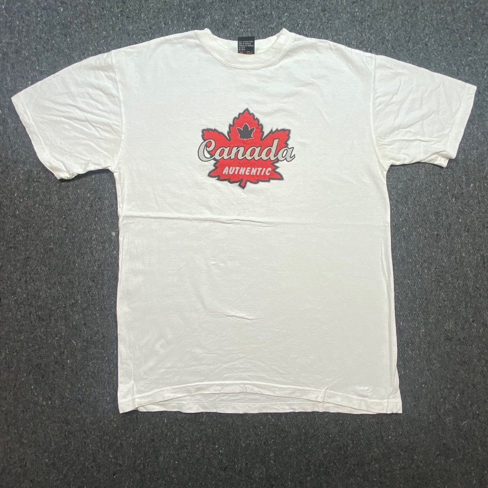 INC‎ Canada Authentic Graphic T Shirt M White Streetwear Maple Leaf Tee